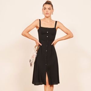 Reformation Black Midi Persimmon Dress